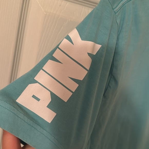 PINK Victoria’s Secret T-shirt Size S Color Blue White - Picture 8 of 12